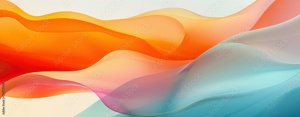 Poster abstract white backgrounds effect colorful orange blue red purple violet waves curved shapes represe