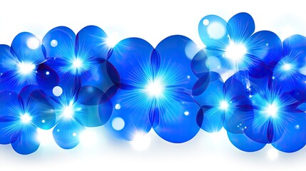 Luminous Blue Floral Fantasy: A Glowing Symphony of Blossoms