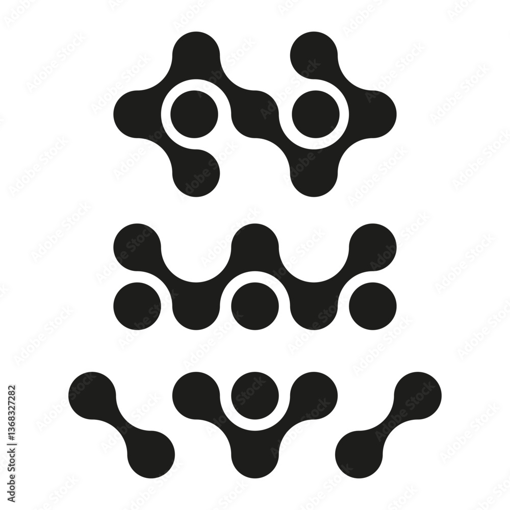 Aufkleber abstract pattern icon. geometric circular shapes. black and white vector. minimal abstract design.