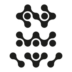 Abstract pattern icon. Geometric circular shapes. Black and white vector. Minimal abstract design.