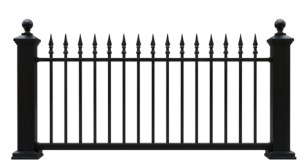 Isolated Black Metal Fence