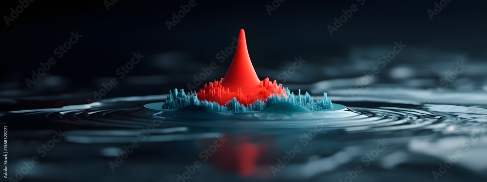 Poster a 3d rendered spectrogram depicting the dynamic frequency spectrum and energy patterns of a spoken c