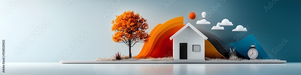 Poster a 3d rendered visualization illustrating the frequency distribution of energy consumption patterns w