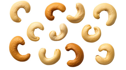 Obraz premium Cashew nuts, collection of healthy nuts food, snack, cut out transparent