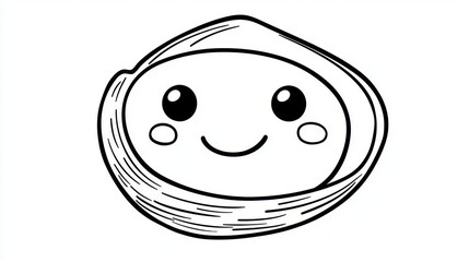 Fototapeta premium Cute Smiling Cartoon Shell Character with Adorable Features