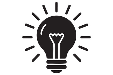 Light bulb silhouette icon shape vector illustration
