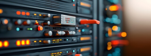 A detailed futuristic data center showcasing multiple levels of sleek server racks intricate cooling systems and abstract data visualizations displayed on holographic panels