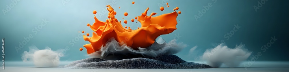 Poster A digitally rendered animation depicting a wave packet interacting with a medium and generating resonance at specific frequencies creating a striking visual display of energy and motion