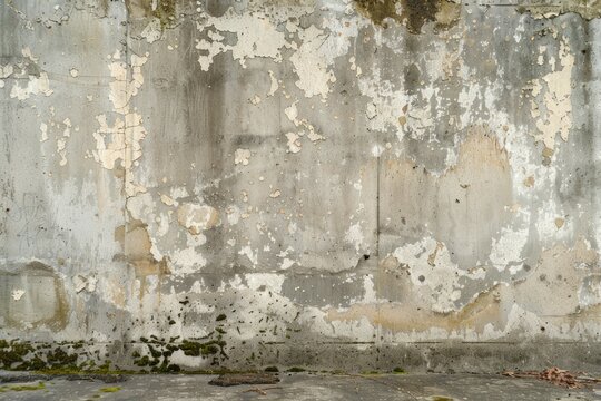 Photo of Old grey concrete bunker wall. Detailed photo textured background