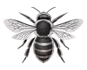 Fototapeta premium bee animal high quality black and white design.