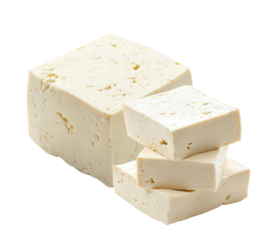 Tofu highs in protein osolated on white background 