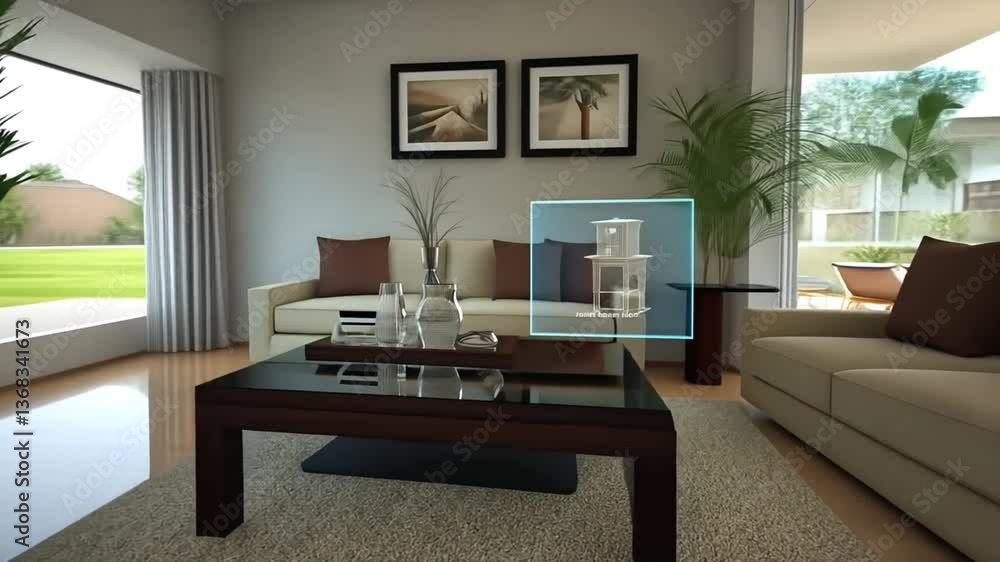 Aufkleber explore augmented reality for futuristic interior design solutions generative ai