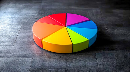 Fototapeta premium A pie chart illustrating the various sections of a comprehensive marketing strategy and its key components