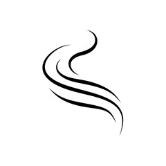 Smoke steam icon vector logo. Smoke smell, steam aroma heat icon illustration. Hot vapor fire doodle line logo. Hit stink, coffee, fragrance flame element. Vector illustration.