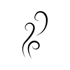 Obraz premium Smoke steam icon vector logo. Smoke smell, steam aroma heat icon illustration. Hot vapor fire doodle line logo. Hit stink, coffee, fragrance flame element. Vector illustration.