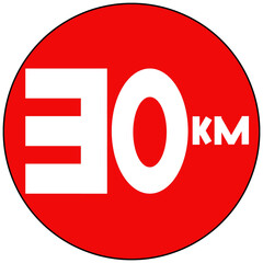 30 KM Speed Limit Sign