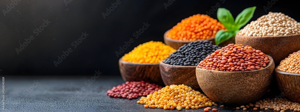 Aufkleber a still life composition featuring an array of vibrant grains beans and lentils displayed in a colle
