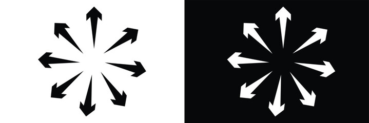 Inward arrow icon vector. Four Arrows icon sign symbol vector. Arrow pointing center vector icon illustration isolated on white background .Vector Illustration .EPS 10 .  © Micro  Vector Market