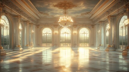 Obraz premium Grand Palace Ballroom: Sunlit Elegance