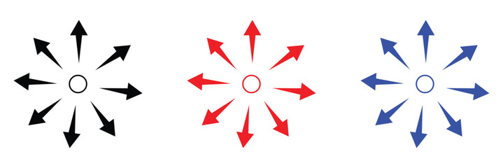 Inward arrow icon vector. Four Arrows icon sign symbol vector. Arrow pointing center vector icon illustration isolated on white background .Vector Illustration .EPS 10 .  © Micro  Vector Market