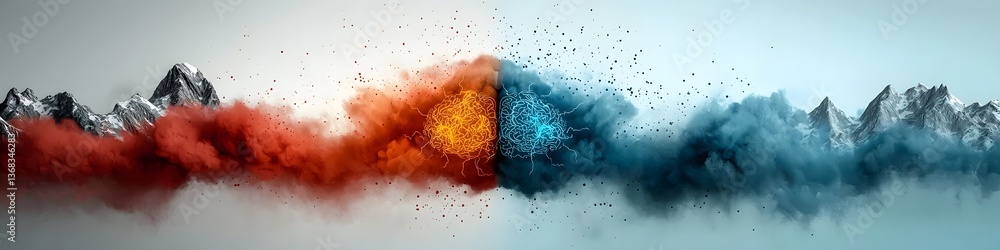 Poster a surreal and abstract depicting the dynamic interplay of brainwave patterns at various frequencies 