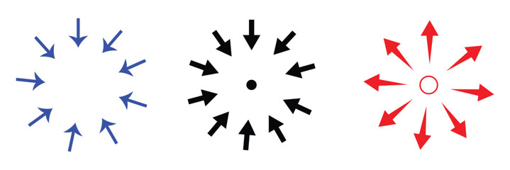 Inward arrow icon vector. Four Arrows icon sign symbol vector. Arrow pointing center vector icon illustration isolated on white background .Vector Illustration .EPS 10 .  © Micro  Vector Market