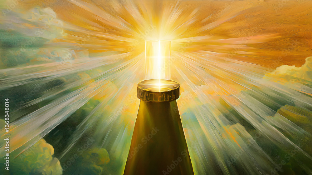 Poster a cross illuminated by a radiant light creating a powerful dappled light effect that evokes contempl