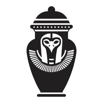 black egyptian canopic jar clip art preview