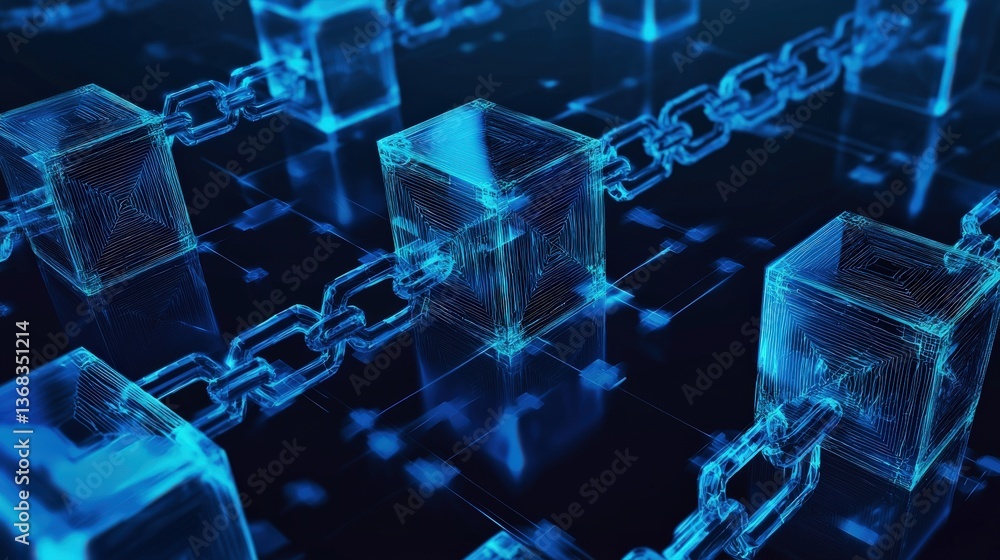 Poster blockchain chain weaving through holographic ballots in a secure data network