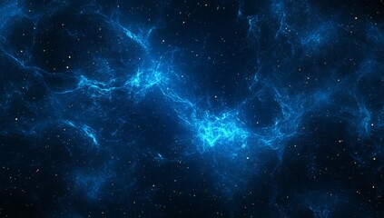 Abstract blue background with glowing lines and stars, a technology concept design. Abstract dark blue background with a shining light effect for a presentation or motion graphics