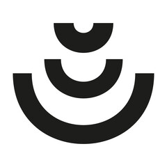 Semi circle pattern. Modern geometric design. Bold abstract layout. Black and white symmetry.