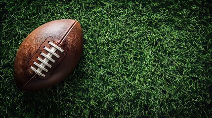 Obraz premium Close-up of a Rugby Ball on Artificial Grass Field