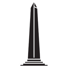 Granite Obelisk silhouette, an indestructible relic of the past - Obelisk illustration - Obelisk vector - Egyptian monument silhouette - Egyptian silhouette
