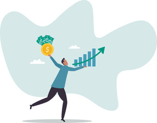 Value stock vs growth stock, comparison between investing style, professional choosing asset for earning or profit in market .character for design.