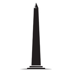 Ornate Obelisk silhouette, reflecting intricate craftsmanship - Obelisk illustration - Obelisk vector - Egyptian monument silhouette - Egyptian silhouette

