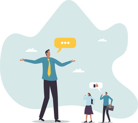 Convincing people persuade to believe in idea, influence or communicate reason in meeting argument, charm or leadership .character for design.