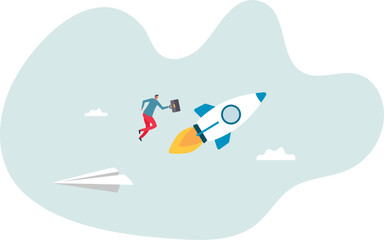 Change to better company, innovation to help success or career change to new path, alternative way or direction.character for design.