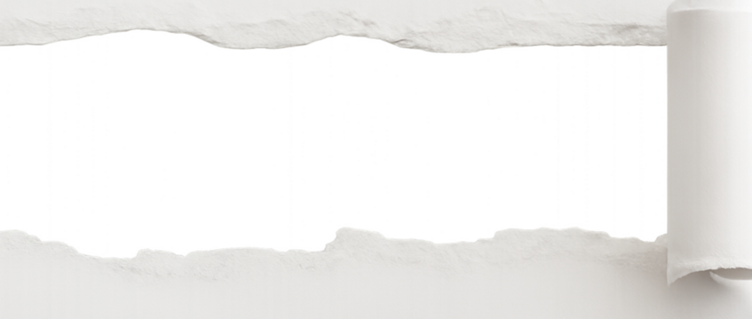 Torn Paper Edge with Rolled Corner and Transparent Space