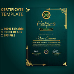 Elegant Gold Certificate of Achievement design templates