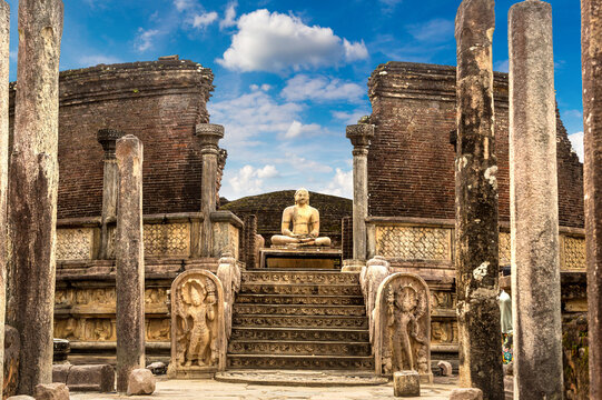 Vatadage in Polonnaruwa on a sunny day