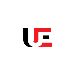 Obraz premium Abstract U and E Letter Logo Design 020