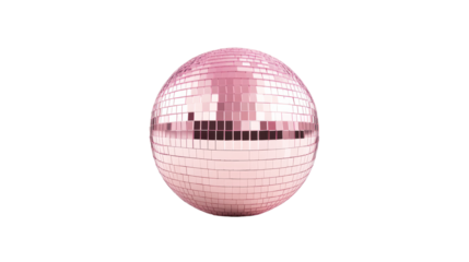 Rose disco ball with tiles for parties and celebration, cut out transparent