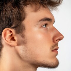 detailed profile portrait of man, high-end photo

