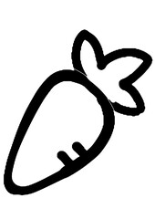 black and white carrot illustration