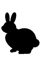 black silhouette of a rabbit