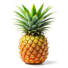 Fototapeta premium Fresh Pineapple on a White Background. Whole Pineapple. Juicy Pineapple.