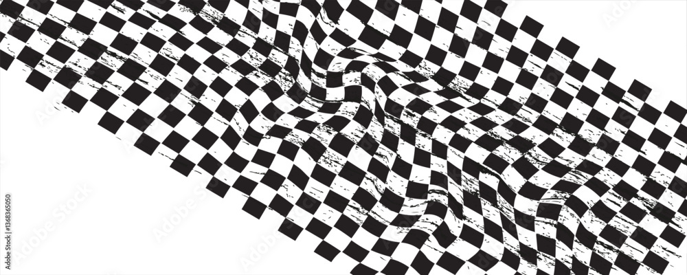 Poster black and white checkered pattern. chess pattern. black and white checkered background. 3d checkered