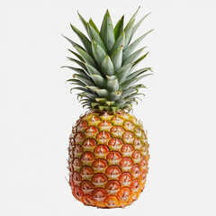 Fototapeta premium Fresh Pineapple on a White Background. Whole Pineapple. Juicy Pineapple with.