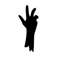 Hand gestures silhouette. Vector illustration