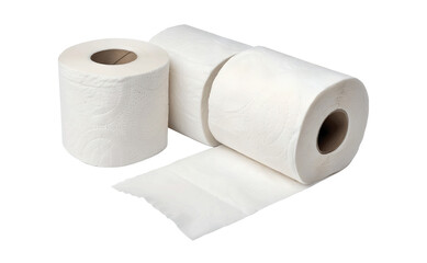 Fototapeta premium Toilet Paper Roll Transparent PNG Isolated white tissue roll with smooth texture on a clear background, great for ads, packaging design, branding, or creating realistic 3D mockups